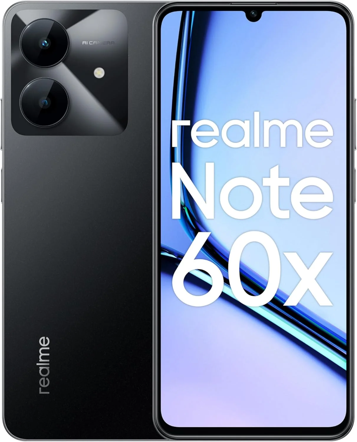 گوشی موبایل ریلمی Note 60X (رم 3 گیگابایت، حافظه داخلی 64 گیگابایت) - صفحه نمایش 6.74 اینچی 90 هرتز، باتری 5000 میلی آمپر، Unisoc T612، دوربین 8 مگاپیکسل، اندروید 14 | دو سیم کارت | شیشه تقویت شده | Type-C - نسخه خاورمیانه (مشکی مرمر)