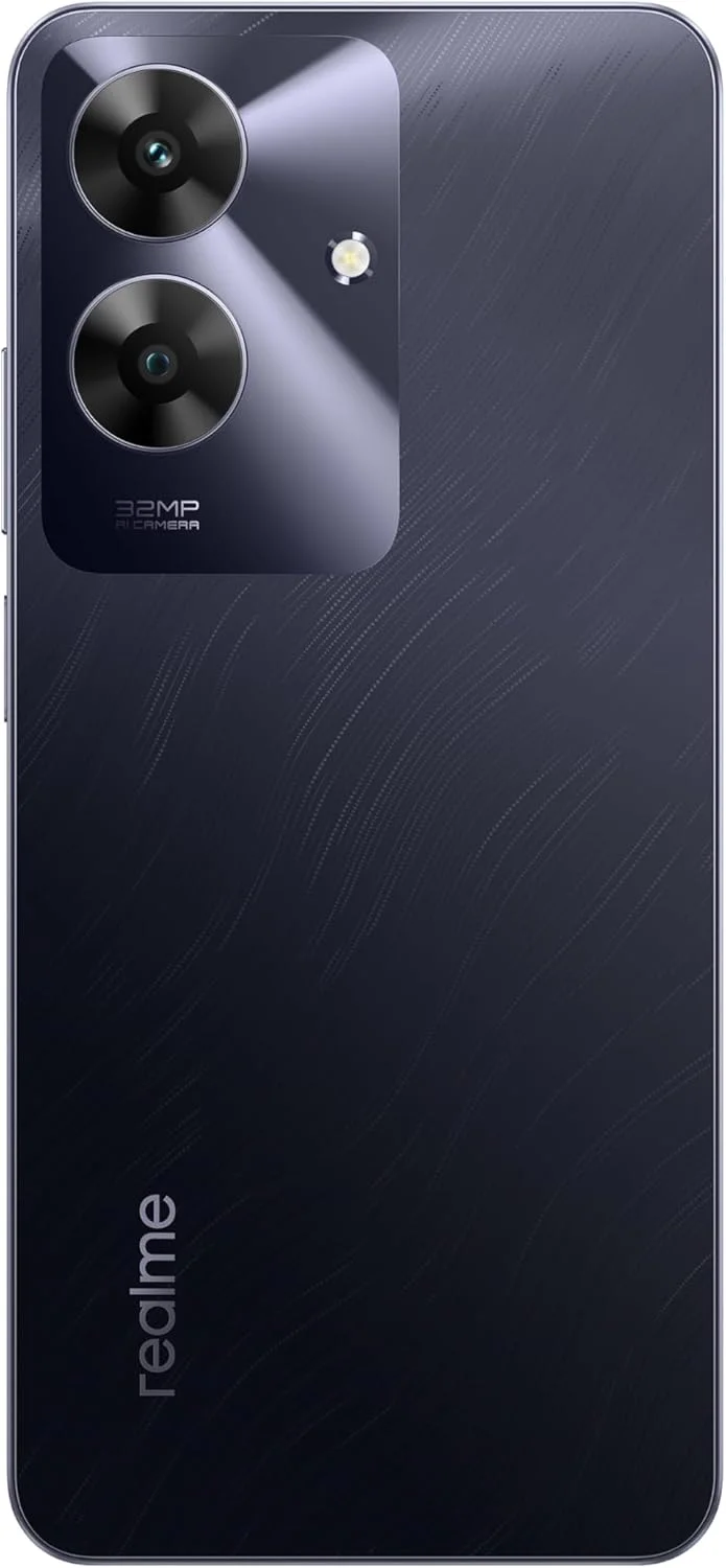 گوشی هوشمند 4G دو سیم کارته realme Note 60، حافظه 128 گیگابایت، رم 4 گیگابایت، صفحه نمایش 6.74 اینچی 90 هرتز، دوربین 32 مگاپیکسل، باتری 5000 میلی آمپر ساعت، مقاوم در برابر گرد و غبار و پاشش آب IP64، 12 ماه گارانتی - نسخه خاورمیانه (مشکی مرمر)