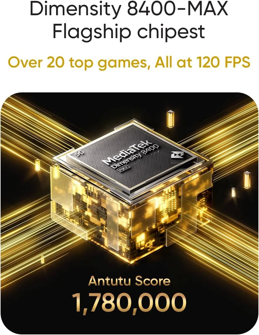 گوشی هوشمند Realme GT 7T 5G (رم 12 گیگابایت، حافظه 512 گیگابایت) | AMOLED 6.8 اینچی 120 هرتز | دوربین دوگانه 50 مگاپیکسلی | 7000 میلی آمپر ساعت | شارژ 120 واتی | اندروید 15 | IP69 | 12 ماه گارانتی | نسخه خاورمیانه (IceSense Black)