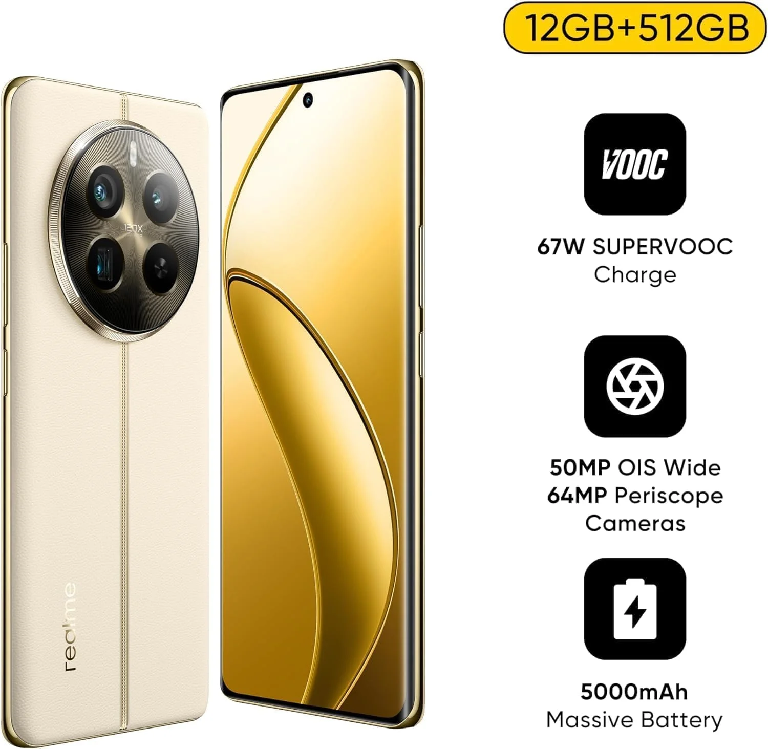 گوشی هوشمند realme 12 Pro+ 5G (12 گیگابایت رم، 512 گیگابایت حافظه داخلی) | Snapdragon 7s Gen 2 | نمایشگر 6.7 اینچی 120 هرتز AMOLED | دوربین تله فوتو پریسکوپ 64 مگاپیکسلی | شارژ سریع 67 واتی | اندروید 14 | 12 ماه گارانتی گوشی هوشمند realme 12 Pro+ 5G (12 گیگابایت رم، 512 گیگابایت حافظه داخلی) | Snapdragon 7s Gen 2 | نمایشگر 6.7 اینچی 120 هرتز AMOLED | دوربین تله فوتو پریسکوپ 64 مگاپیکسلی | شارژ سریع 67 واتی | اندروید 14 | 12 ماه گارانتی