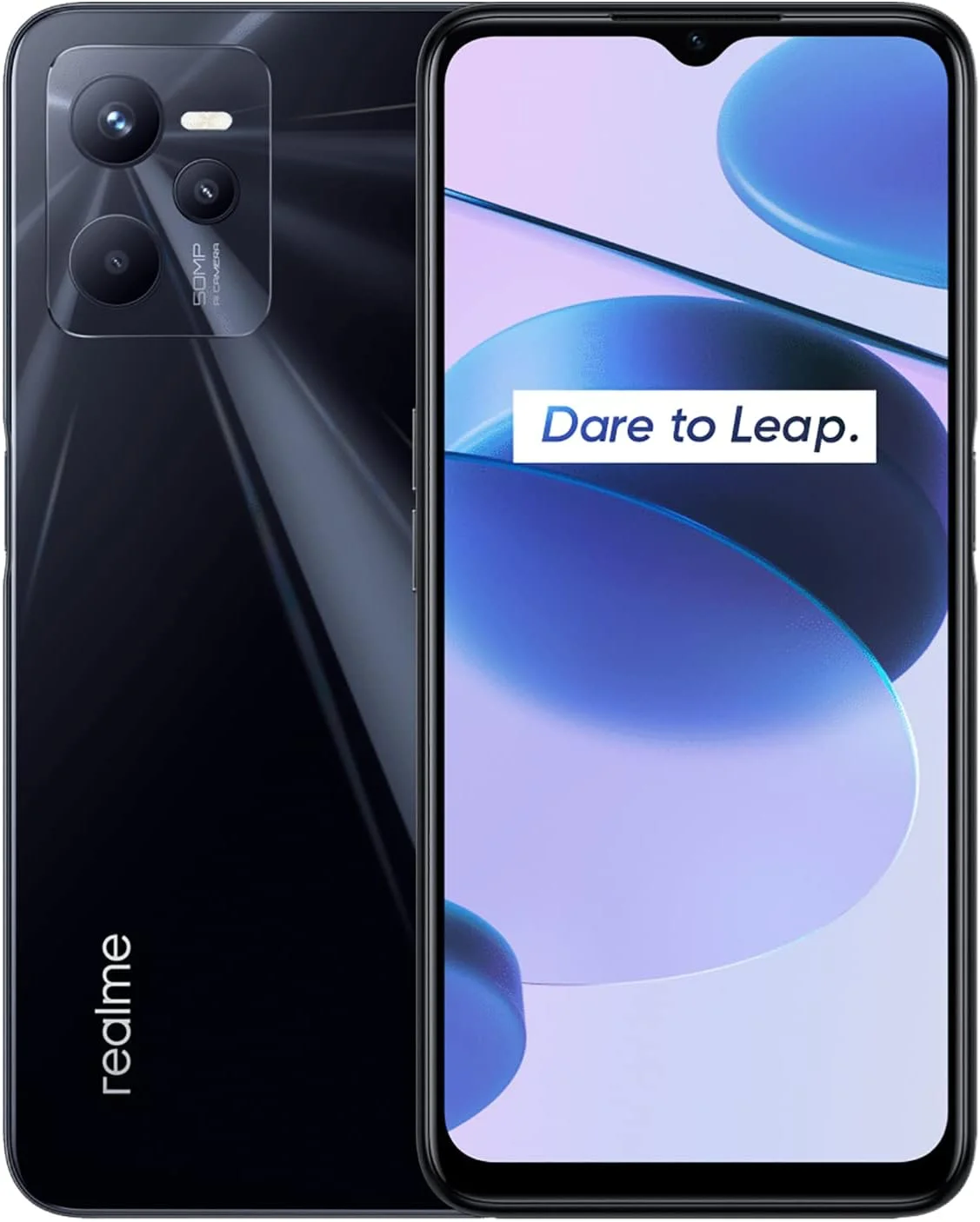 گوشی موبایل Realme C35 دو سیم کارت 64 گیگابایت حافظه داخلی + 4 گیگابایت رم (فقط GSM | بدون CDMA) نسخه بین المللی آنلاک شده کارخانه ای 4G/LTE (مشکی درخشان)