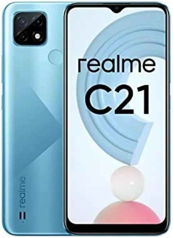 گوشی موبایل realme C21، گوشی هوشمند آنلاک شده بدون سیم کارت با باتری عظیم 5000 میلی آمپر ساعتی، صفحه نمایش 6.5 اینچی Mini-drop، دوربین سه گانه 13 مگاپیکسلی AI، پردازنده قدرتمند Helio G35، دو سیم کارت، NFC، 64+4 گیگابایت، آبی متقاطع