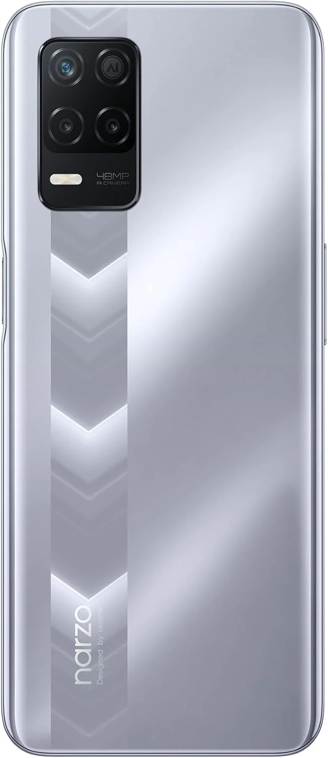 گوشی موبایل realme narzo 30 (نقره ای مسابقه ای، 6 گیگابایت رم، 128 گیگابایت حافظه) - پردازنده MediaTek Helio G95 I صفحه نمایش Full HD+ به همراه EMI رایگان / پیشنهادات تعویض اضافی