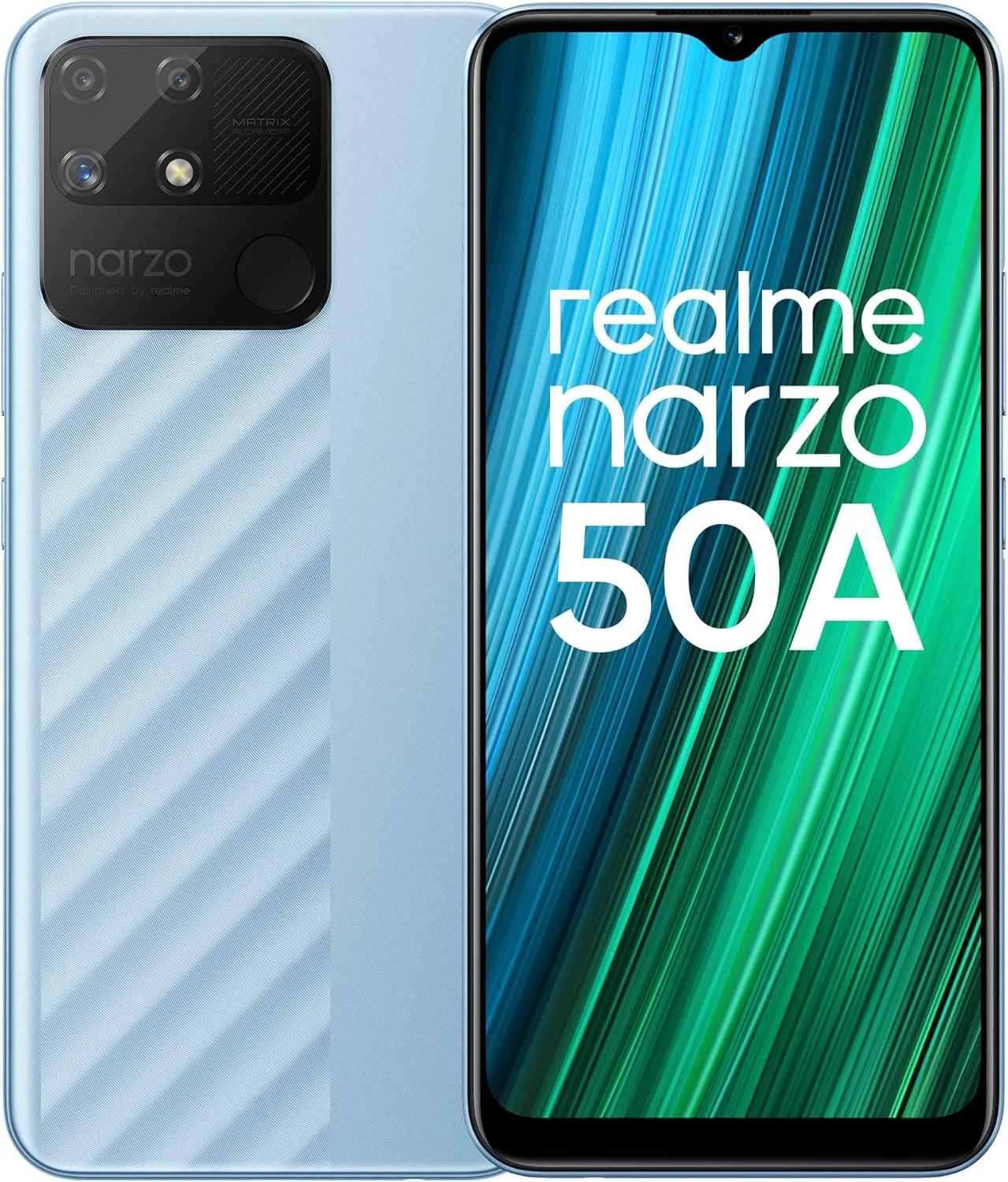 گوشی موبایل ریلمی Narzo 50A دو سیم کارت 64 گیگابایت حافظه داخلی + 4 گیگابایت رم (فقط GSM | بدون CDMA) نسخه بین المللی آنلاک شده کارخانه ای 4G/LTE (آبی اکسیژن)