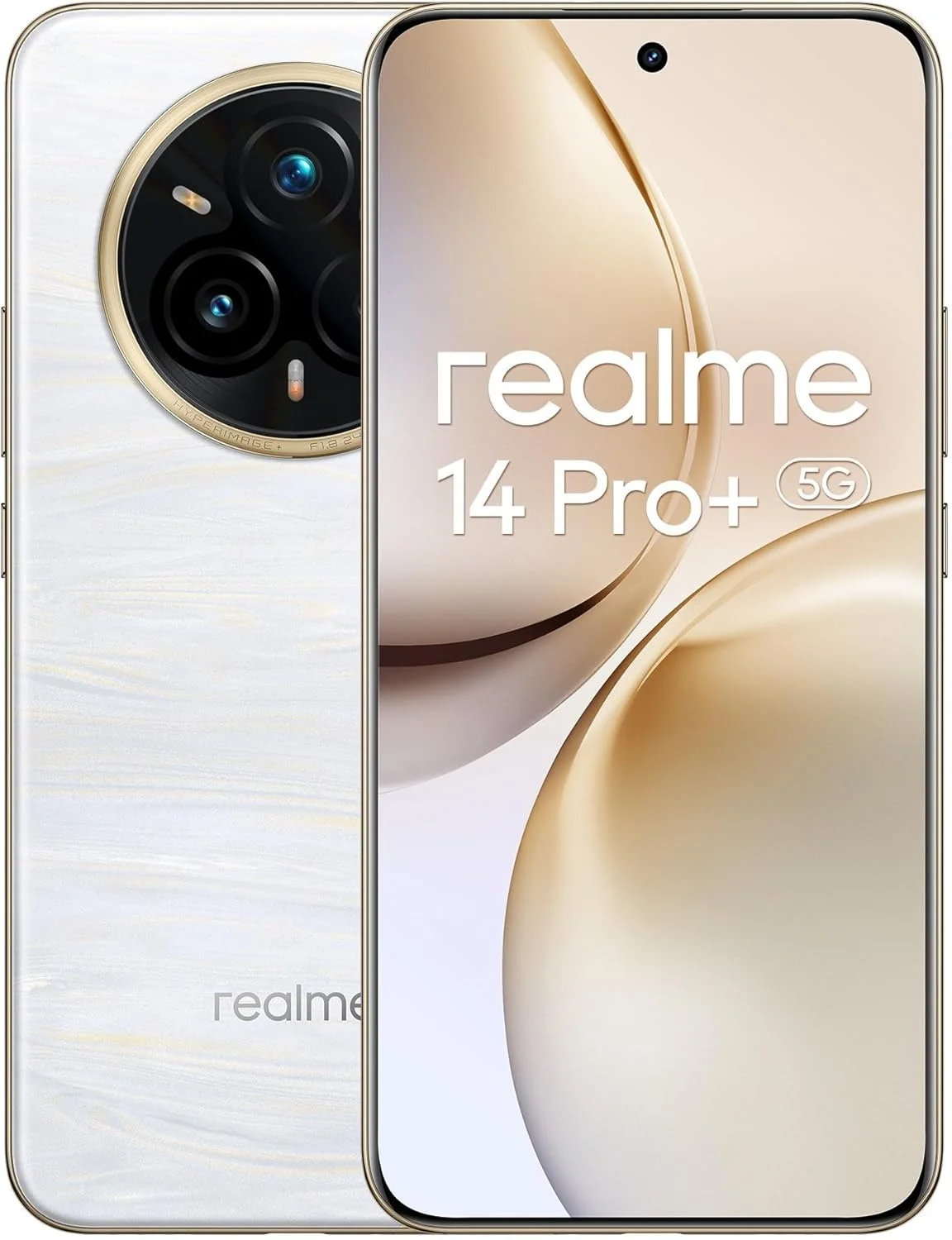 گوشی هوشمند Realme 14 Pro+ دو سیم کارت 512 گیگابایت رام + 12 گیگابایت رم (فقط GSM | بدون CDMA) نسخه بین المللی کارخانه آنلاک شده 5G (سفید مرواریدی)