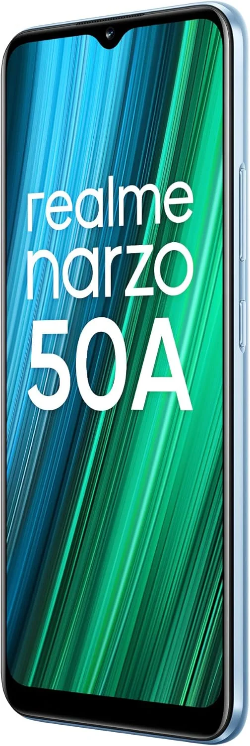 گوشی موبایل ریلمی Narzo 50A دو سیم کارت 64 گیگابایت حافظه داخلی + 4 گیگابایت رم (فقط GSM | بدون CDMA) نسخه بین المللی آنلاک شده کارخانه ای 4G/LTE (آبی اکسیژن)