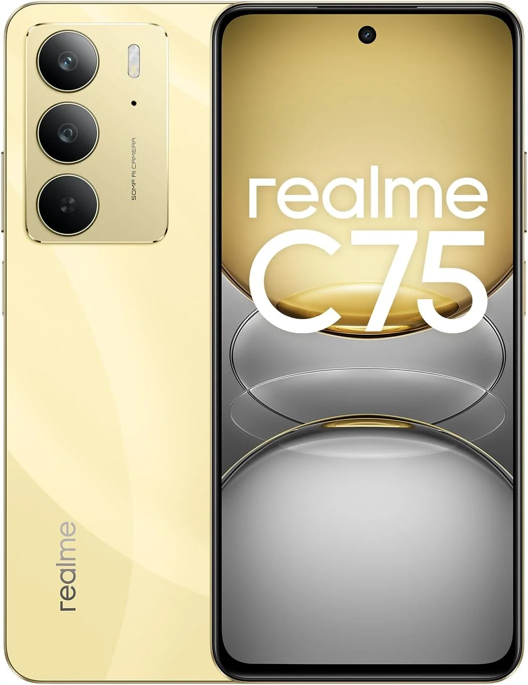 گوشی موبایل ریلمی C75 دو سیم کارت 128 گیگابایت رام + 8 گیگابایت رم (فقط GSM | بدون CDMA) نسخه بین المللی آنلاک شده کارخانه ای 4G/LTE (طلایی)