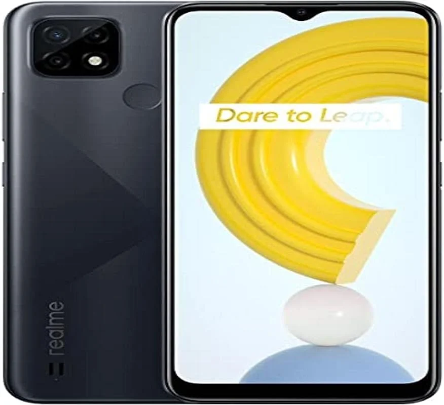 گوشی موبایل دو سیم کارته Realme C21Y با حافظه داخلی 64 گیگابایت و رم 4 گیگابایت (فقط GSM | بدون CDMA) نسخه بین المللی، آنلاک شده کارخانه ای 4G/LTE (مشکی ضربدری)