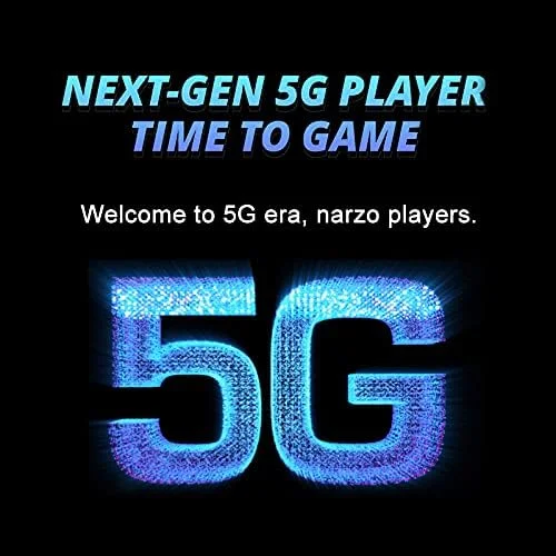 گوشی موبایل دو سیم کارته Realme Narzo 30 با حافظه داخلی 128 گیگابایت و رم 4 گیگابایت (فقط GSM | بدون CDMA) نسخه بین المللی، آنلاک شده کارخانه ای، 5G (آبی مسابقه ای)