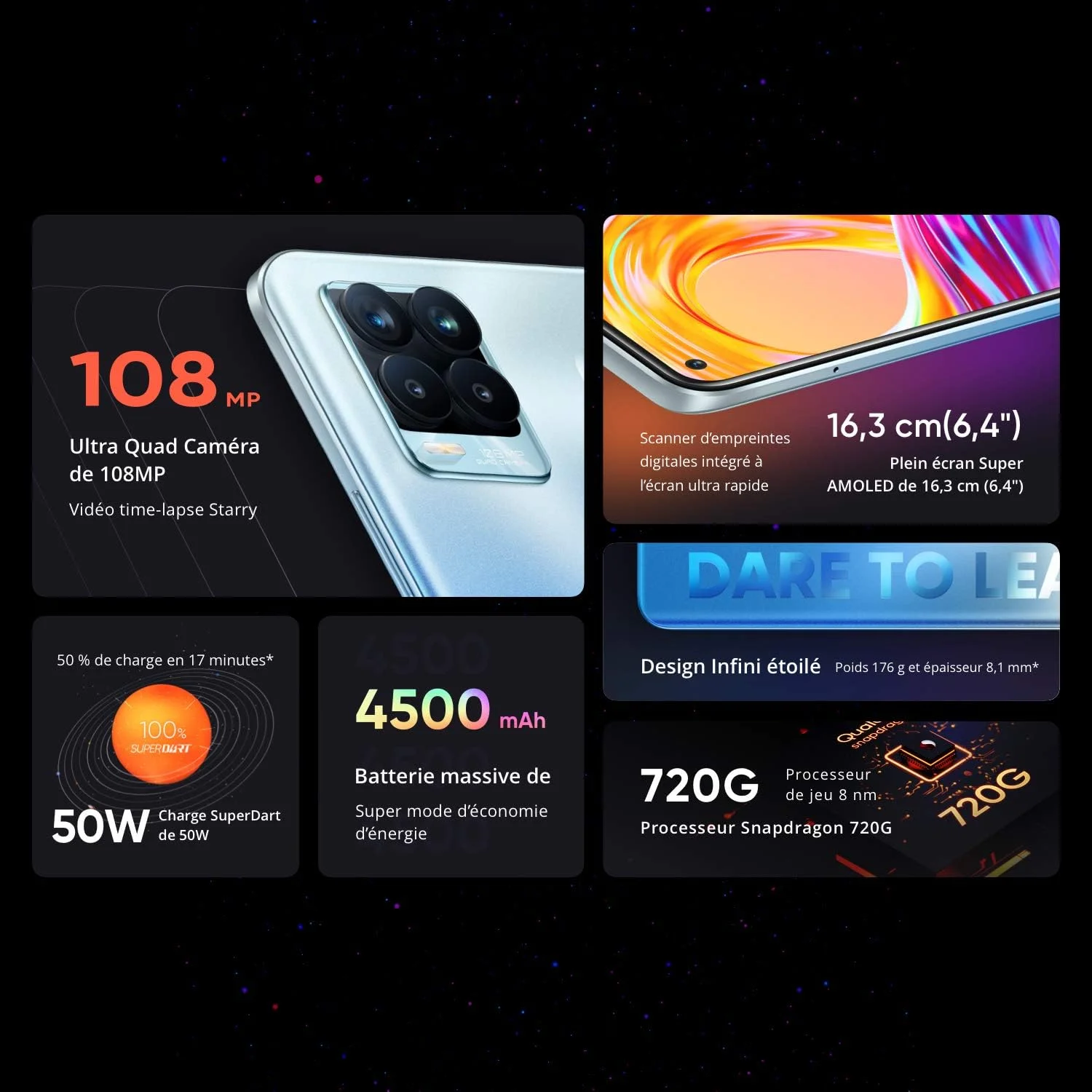 گوشی هوشمند REALME 8 Pro رنگ پانک مشکی 8 گیگابایت رم + 128 گیگابایت حافظه داخلی