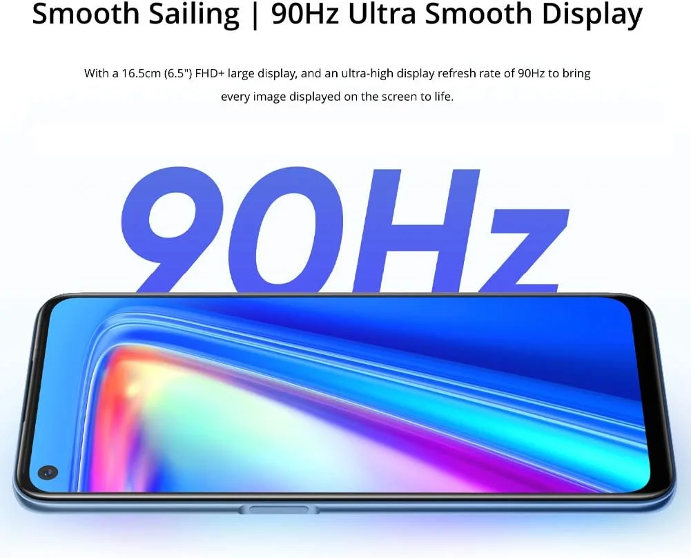 گوشی موبایل Realme 7 دو سیم کارت 128 گیگابایت حافظه داخلی + 8 گیگابایت رم (فقط GSM | بدون CDMA) نسخه بین المللی، کارخانه آنلاک شده 4G/LTE (آبی مه آلود)