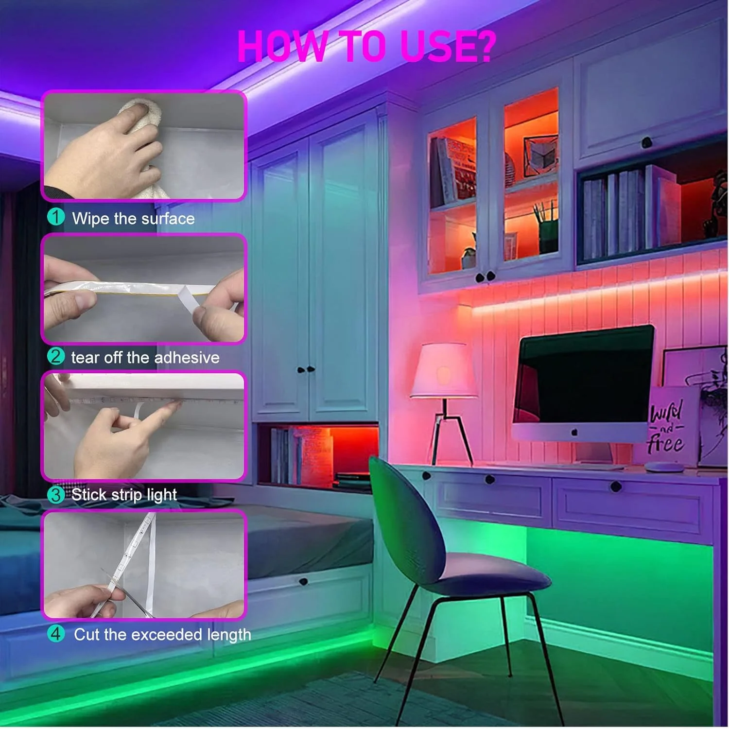 نوار نور ال ای دی هوشمند بلوتوثی SKY-TOUCH به طول 10 متر، RGB همگام با موسیقی، کنترل از راه دور، نورپردازی طنابی رنگارنگ برای دکوراسیون منزل، آشپزخانه، اتاق خواب، هتل، بار بیرونی، باغ، تزئین دسکتاپ نوار نور ال ای دی هوشمند بلوتوثی SKY-TOUCH به طول 10 متر، RGB همگام با موسیقی، کنترل از راه دور، نورپردازی طنابی رنگارنگ برای دکوراسیون منزل، آشپزخانه، اتاق خواب، هتل، بار بیرونی، باغ، تزئین دسکتاپ