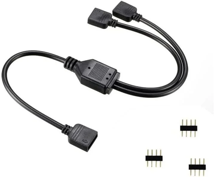 کابل تقسیم کننده RGB چهار پین 12 ولت SOLDOUT، کانکتور نوار LED، کابل توسعه قابل تعویض نر و ماده 4 پین برای نوار LED RGB، فن کامپیوتر، مادربرد (تقسیم کننده 1 به 2)