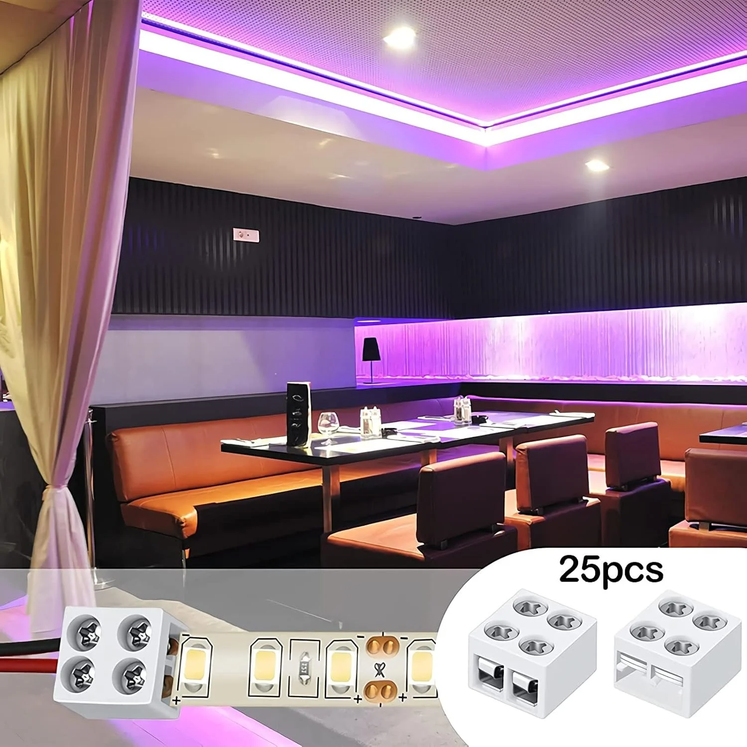 بسته 25 عددی اتصال دهنده نوار LED بدون لحیم کاری، اتصال دهنده بلوک ترمینال 2 پین، اتصال دهنده نوار LED پیچی 8 میلی متری نوار به سیم برای چراغ های نوار LED تک رنگ 5 ولت 12 ولت 24 ولت، سفید، شامل پیچ گوشتی بسته 25 عددی اتصال دهنده نوار LED بدون لحیم کاری، اتصال دهنده بلوک ترمینال 2 پین، اتصال دهنده نوار LED پیچی 8 میلی متری نوار به سیم برای چراغ های نوار LED تک رنگ 5 ولت 12 ولت 24 ولت، سفید، شامل پیچ گوشتی