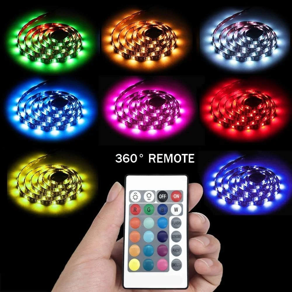 نوار چراغ LED استار لایتینگ، نوار چراغ LED 4 متری RGB SMD 5050 با 120 LED، نورپردازی طنابی تغییر رنگ دهنده، کیت کامل با کنترل از راه دور 24 کلیدی و USB 5V نوار چراغ LED استار لایتینگ، نوار چراغ LED 4 متری RGB SMD 5050 با 120 LED، نورپردازی طنابی تغییر رنگ دهنده، کیت کامل با کنترل از راه دور 24 کلیدی و USB 5V