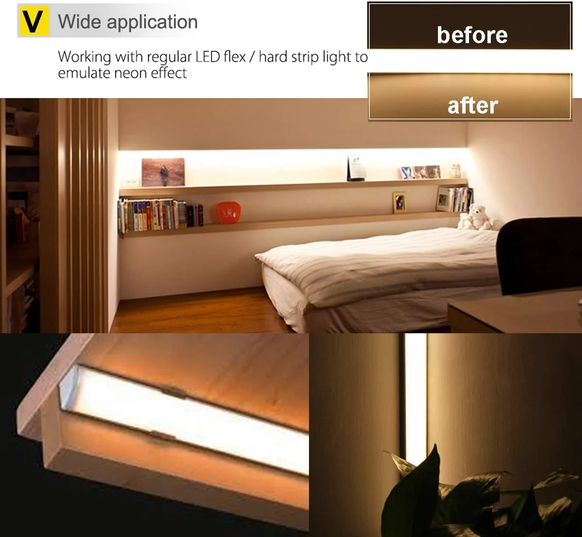 کانال نوار LED استارلند با دیفیوزر، بسته 6 عددی 1 متری / 3.3 فوتی پروفیل آلومینیومی LED مدل V شکل با پوشش و لوازم جانبی کامل نصب برای چراغ نوار LED کانال نوار LED استارلند با دیفیوزر، بسته 6 عددی 1 متری / 3.3 فوتی پروفیل آلومینیومی LED مدل V شکل با پوشش و لوازم جانبی کامل نصب برای چراغ نوار LED