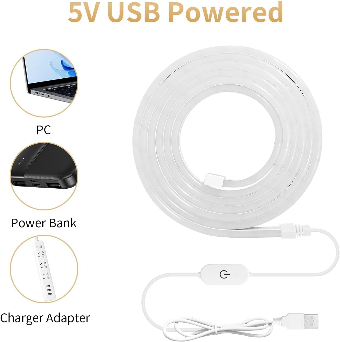 نوار چراغ نئون LED سفید، 5 ولت 3 متر 6500K، چراغ های طنابی نئون ضد آب دیمر دار USB لمسی LED برای نور پس زمینه تلویزیون، اتاق خواب، کابینت، آشپزخانه، نورپردازی DIY نوار چراغ نئون LED سفید، 5 ولت 3 متر 6500K، چراغ های طنابی نئون ضد آب دیمر دار USB لمسی LED برای نور پس زمینه تلویزیون، اتاق خواب، کابینت، آشپزخانه، نورپردازی DIY