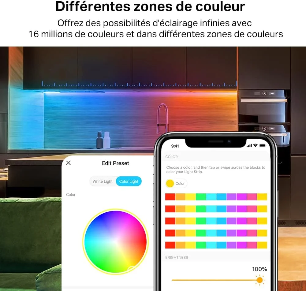 نوار LED هوشمند RGBIC Tapo به طول 5 متر، نوار LED هوشمند روکش دار، کنترل 50 بخش رنگی مختلف، 16 میلیون رنگ، سازگار با آمازون الکسا و گوگل، مدل L920-5