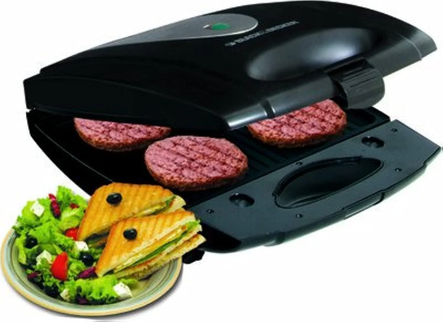 ساندویچ ساز 4 اسلاته 1400 وات بلک اند دکر مدل TS4080-B5 با صفحات نچسب قابل تعویض و گریل، دارای ترموستات کنترل دما و چراغ نشانگر آماده به کار، مناسب برای تهیه آسان غذا، 2 سال گارانتی