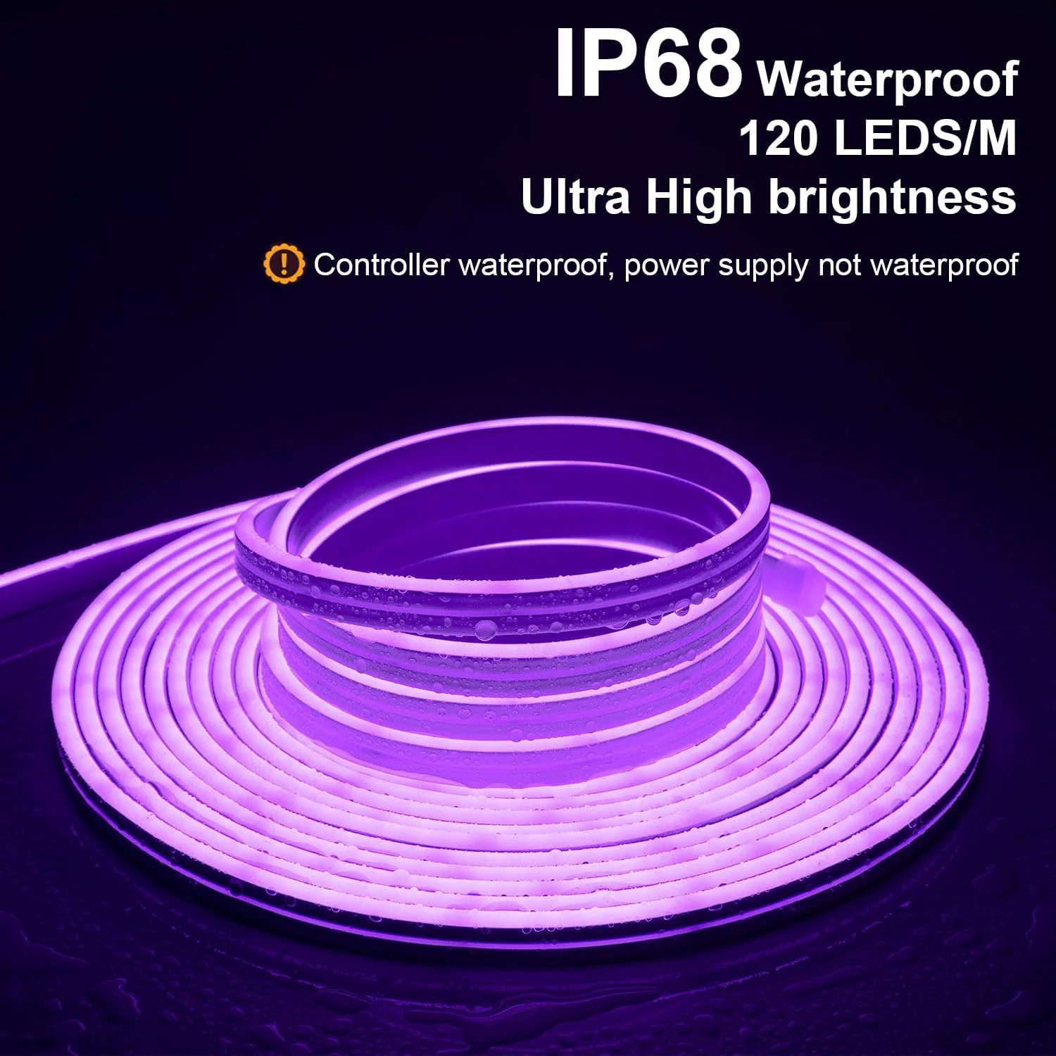 نوار LED نئون RGB تندیست 5 متری برای فضای باز، نوار LED نئون انعطاف پذیر ضد آب IP68 با قابلیت اتصال به وای فای سازگار با الکسا، لامپ همگام سازی موسیقی 24 ولت DIY برای اتاق خواب، مهمانی، پاسیو، دکوراسیون فضای باز