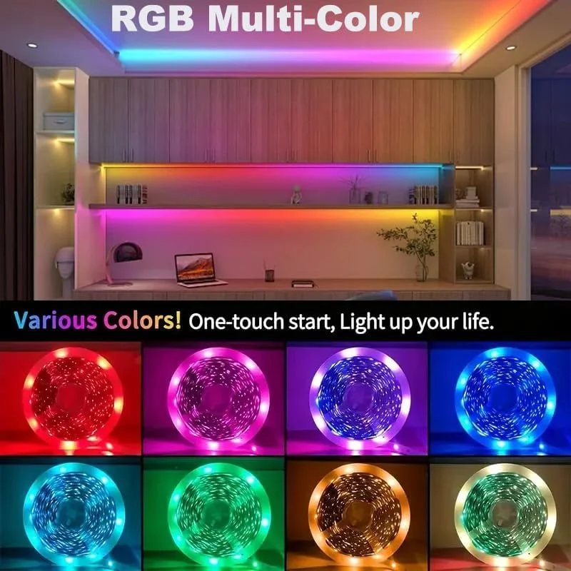 نوار چراغ LED RGB یوآنتی 12 ولت با کنترل اپلیکیشن بلوتوث، همگام سازی موسیقی، تغییر رنگ، چراغ های LED هوشمند برای دکوراسیون منزل، نور پس زمینه تلویزیون (20 متر) نوار چراغ LED RGB یوآنتی 12 ولت با کنترل اپلیکیشن بلوتوث، همگام سازی موسیقی، تغییر رنگ، چراغ های LED هوشمند برای دکوراسیون منزل، نور پس زمینه تلویزیون (20 متر)