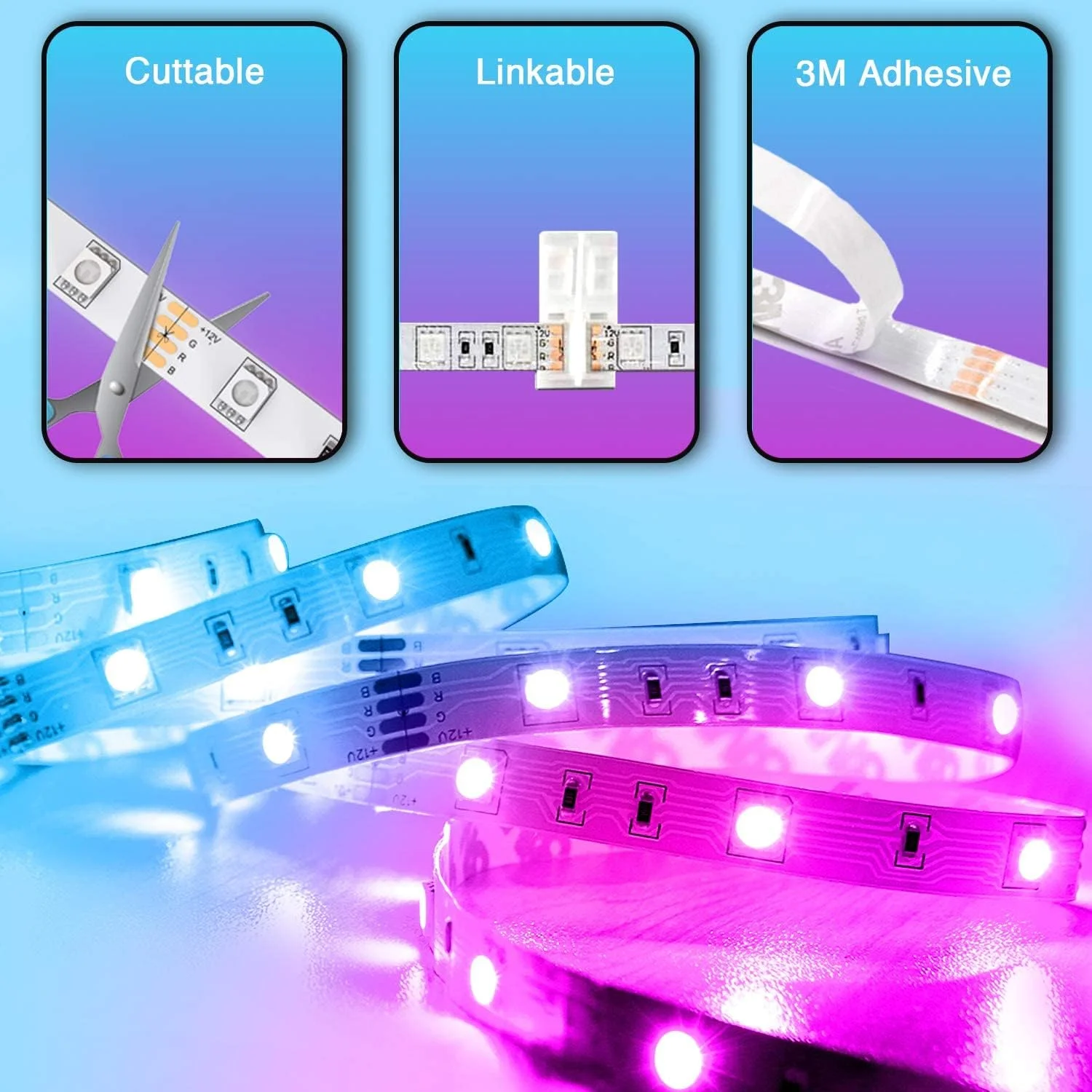نوار چراغ LED تریفی، کیت نوارهای چراغ LED فوق العاده بلند RGB 5050 با قابلیت تغییر رنگ، نوارهای چراغ LED 10 متری با ریموت 44 کلیدی، چراغ های LED ریموت دار برای اتاق خواب، آشپزخانه، خانه، تزئینات جشنواره (5Mx2) نوار چراغ LED تریفی، کیت نوارهای چراغ LED فوق العاده بلند RGB 5050 با قابلیت تغییر رنگ، نوارهای چراغ LED 10 متری با ریموت 44 کلیدی، چراغ های LED ریموت دار برای اتاق خواب، آشپزخانه، خانه، تزئینات جشنواره (5Mx2)