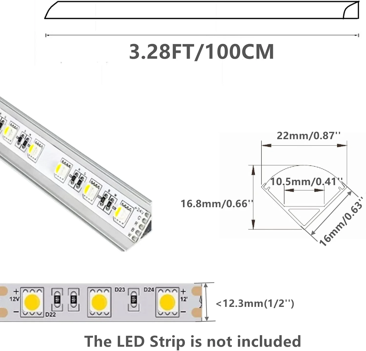 مجموعه 10 عددی کانال آلومینیومی LED مدل V شکل THMOOTHER، طول 1 متر (3.3 فوت)، سیستم پخش کننده، روکش شیری با اتصال دهنده گوشه و کیت نصب، برش آسان و پروفیل لنز منحنی نصب شده مجموعه 10 عددی کانال آلومینیومی LED مدل V شکل THMOOTHER، طول 1 متر (3.3 فوت)، سیستم پخش کننده، روکش شیری با اتصال دهنده گوشه و کیت نصب، برش آسان و پروفیل لنز منحنی نصب شده