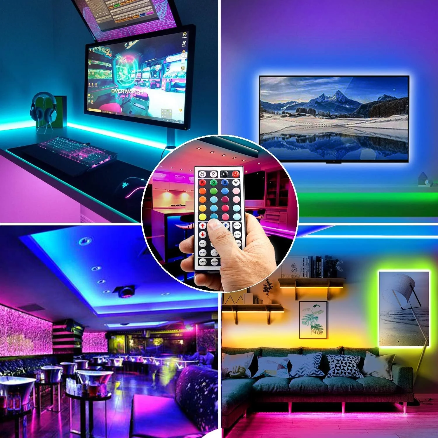 نوار چراغ LED تریفی، کیت نوارهای چراغ LED فوق العاده بلند RGB 5050 با قابلیت تغییر رنگ، نوارهای چراغ LED 10 متری با ریموت 44 کلیدی، چراغ های LED ریموت دار برای اتاق خواب، آشپزخانه، خانه، تزئینات جشنواره (5Mx2) نوار چراغ LED تریفی، کیت نوارهای چراغ LED فوق العاده بلند RGB 5050 با قابلیت تغییر رنگ، نوارهای چراغ LED 10 متری با ریموت 44 کلیدی، چراغ های LED ریموت دار برای اتاق خواب، آشپزخانه، خانه، تزئینات جشنواره (5Mx2)