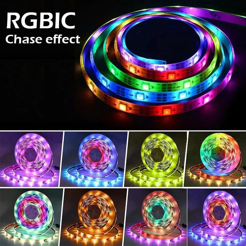 نوار نور هوشمند USB 5V UanTii، نوار چراغ LED RGBIC بلوتوث دار، همگام سازی موسیقی زمان بندی شده با کنترل از راه دور، کنترل برنامه بلوتوث برای نور پس زمینه تلویزیون اتاق خواب، سقف اتاق بازی (2 متر) نوار نور هوشمند USB 5V UanTii، نوار چراغ LED RGBIC بلوتوث دار، همگام سازی موسیقی زمان بندی شده با کنترل از راه دور، کنترل برنامه بلوتوث برای نور پس زمینه تلویزیون اتاق خواب، سقف اتاق بازی (2 متر)