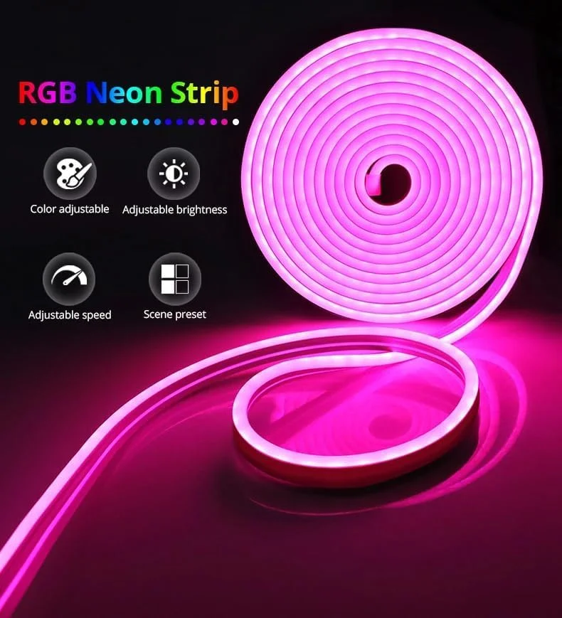 نور نئون طنابی RGB UanTii، چراغهای نواری Tuya Wifi، ضد آب IP67، همگامسازی موسیقی، طراحی DIY، کار با الکسا، دستیار گوگل، نوار نور الکسا برای دکوراسیون دیوار اتاق خواب (RGB 5M) نور نئون طنابی RGB UanTii، چراغهای نواری Tuya Wifi، ضد آب IP67، همگامسازی موسیقی، طراحی DIY، کار با الکسا، دستیار گوگل، نوار نور الکسا برای دکوراسیون دیوار اتاق خواب (RGB 5M)