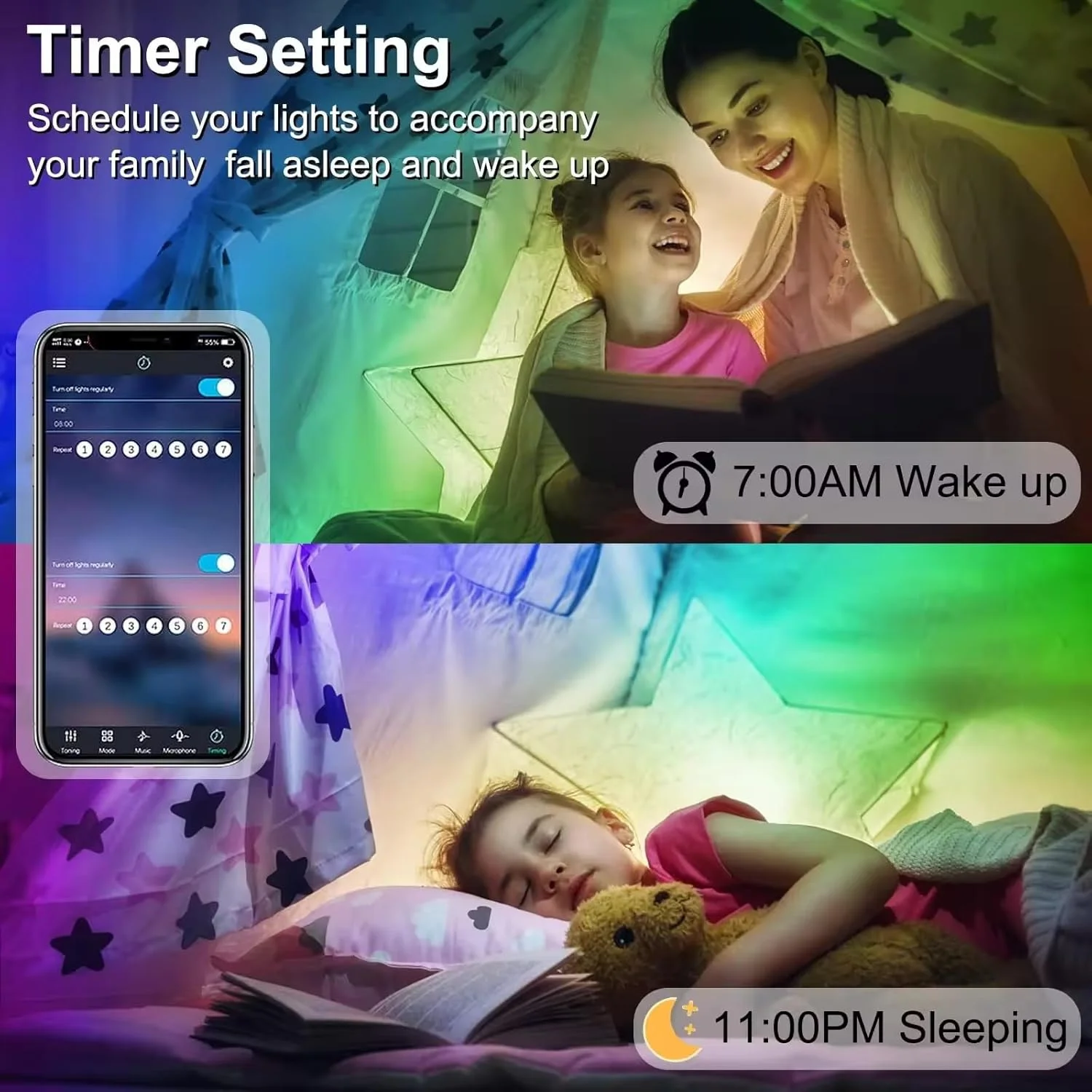 نوار نور نئون هوشمند RGB UanTii با کنترل از راه دور بلوتوث، نوار نور LED DIY صحنه موسیقی زمان بندی IP65 ضد آب (20 متر) نوار نور نئون هوشمند RGB UanTii با کنترل از راه دور بلوتوث، نوار نور LED DIY صحنه موسیقی زمان بندی IP65 ضد آب (20 متر)