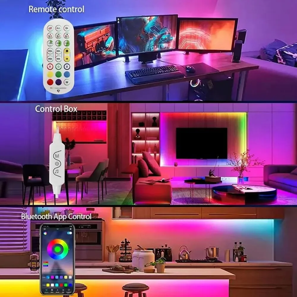 نوار نور هوشمند USB 5V UanTii، نوار چراغ LED RGBIC بلوتوث دار، همگام سازی موسیقی زمان بندی شده با کنترل از راه دور، کنترل برنامه بلوتوث برای نور پس زمینه تلویزیون اتاق خواب، سقف اتاق بازی (2 متر) نوار نور هوشمند USB 5V UanTii، نوار چراغ LED RGBIC بلوتوث دار، همگام سازی موسیقی زمان بندی شده با کنترل از راه دور، کنترل برنامه بلوتوث برای نور پس زمینه تلویزیون اتاق خواب، سقف اتاق بازی (2 متر)