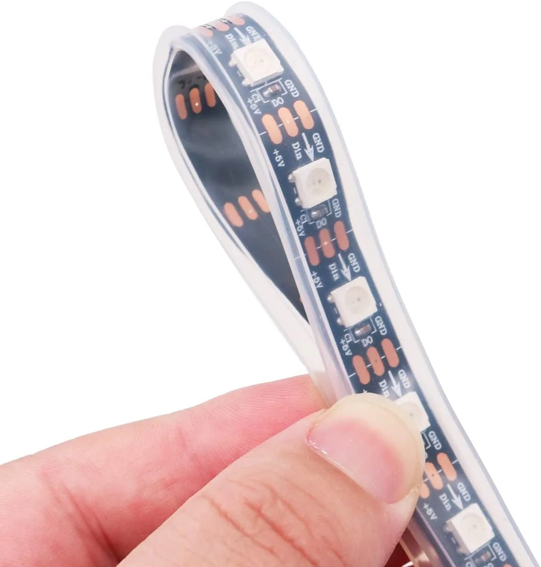 نوار ال ای دی 5 متری WANGCL مدل WS2812B با 300 ال ای دی RGB، پیکسل های آدرس پذیر، رنگ رویایی، DC5V دیجیتال قابل برنامه ریزی