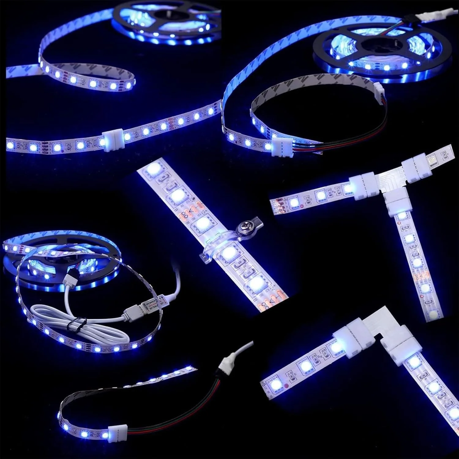 THE WHITE SHOP کیت اتصال نوار LED 4 پین 10 میلیمتری، کابل توسعه، جامپر نوار LED، اتصالات L، اتصال T، اتصالات بدون شکاف THE WHITE SHOP کیت اتصال نوار LED 4 پین 10 میلیمتری، کابل توسعه، جامپر نوار LED، اتصالات L، اتصال T، اتصالات بدون شکاف