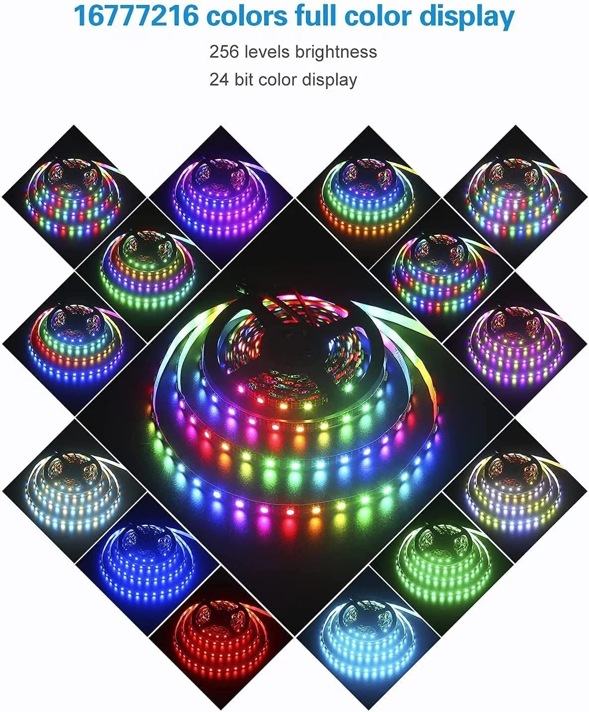 نوار LED آدرس پذیر ZPT-ELECTRONICS WS2812B IP30، پیکسل های LED، 300 LED، طول 5 متر، DC 5V، نورهای روبانی LED RGB دیجیتال رنگی رویایی قابل برنامه ریزی، PCB مشکی، بدون منبع تغذیه و کنترلر نوار LED آدرس پذیر ZPT-ELECTRONICS WS2812B IP30، پیکسل های LED، 300 LED، طول 5 متر، DC 5V، نورهای روبانی LED RGB دیجیتال رنگی رویایی قابل برنامه ریزی، PCB مشکی، بدون منبع تغذیه و کنترلر