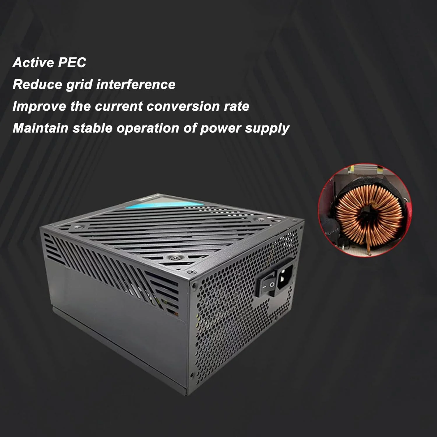 منبع تغذیه Bewinner با توان 550W 650W 750W، دارای گواهینامه 80 Plus Bronze، منبع تغذیه گیمینگ ATX با PFC فعال، منبع تغذیه غیر ماژولار با فن 120 میلی متری بی صدا FDB (ATX-750W) منبع تغذیه Bewinner با توان 550W 650W 750W، دارای گواهینامه 80 Plus Bronze، منبع تغذیه گیمینگ ATX با PFC فعال، منبع تغذیه غیر ماژولار با فن 120 میلی متری بی صدا FDB (ATX-750W)