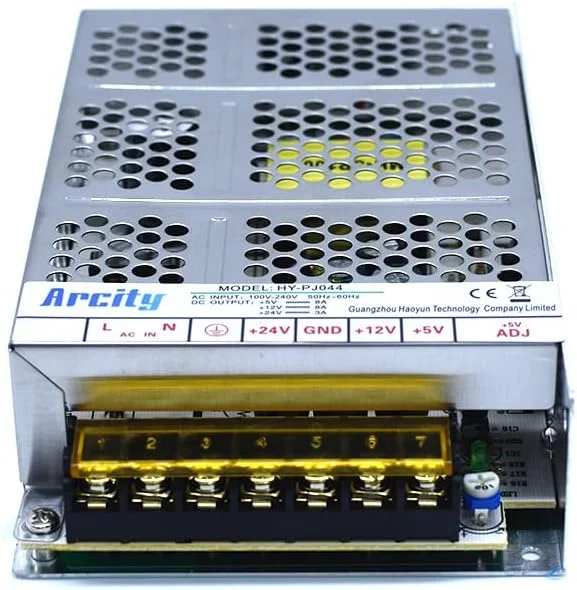 منبع تغذیه سوئیچینگ خروجی Arcity 5V 12V 24V قابل تنظیم برای دستگاه های بازی ویدیویی، کنسول، کوکتل، دوربین مداربسته، کامپیوتر DIY افقی جدید (+5V/8A +12V/8A +24V/3A) منبع تغذیه سوئیچینگ خروجی Arcity 5V 12V 24V قابل تنظیم برای دستگاه های بازی ویدیویی، کنسول، کوکتل، دوربین مداربسته، کامپیوتر DIY افقی جدید (+5V/8A +12V/8A +24V/3A)