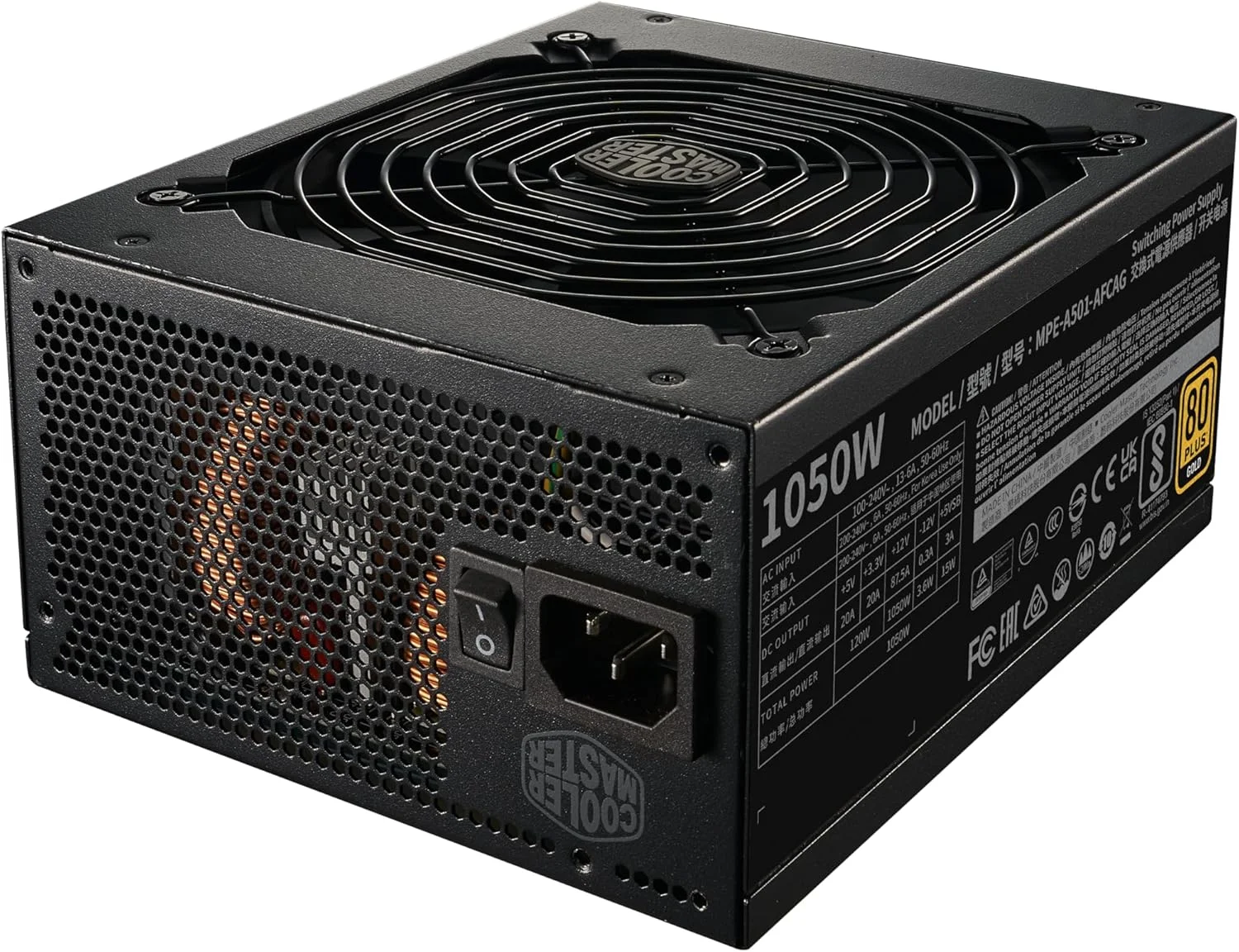 منبع تغذیه کولرمستر MWE Gold V2 FM 1050W ATX 3.0 منبع تغذیه کولرمستر MWE Gold V2 FM 1050W ATX 3.0