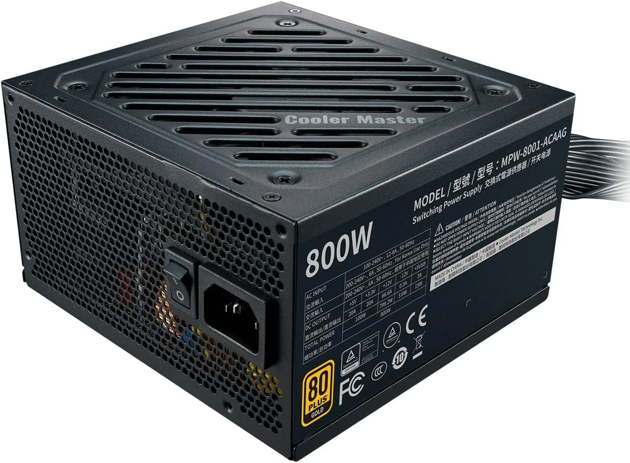 منبع تغذیه کولر مستر G GOLD 800W با کابل A/UK، مشکی منبع تغذیه کولر مستر G GOLD 800W با کابل A/UK، مشکی