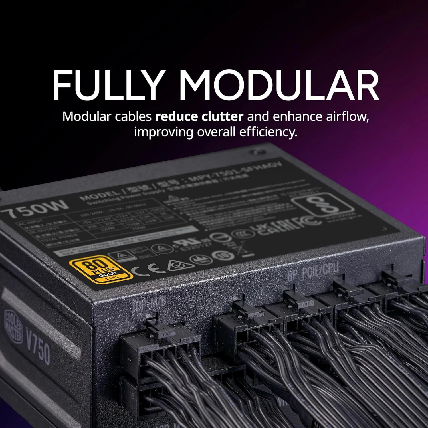 منبع تغذیه کولر مستر V750 SFX Gold تمام ماژولار، 750 وات، راندمان 80+ گلد، شامل براکت ATX، فن FDB بی صدا، فرم فاکتور SFX، 10 سال گارانتی منبع تغذیه کولر مستر V750 SFX Gold تمام ماژولار، 750 وات، راندمان 80+ گلد، شامل براکت ATX، فن FDB بی صدا، فرم فاکتور SFX، 10 سال گارانتی