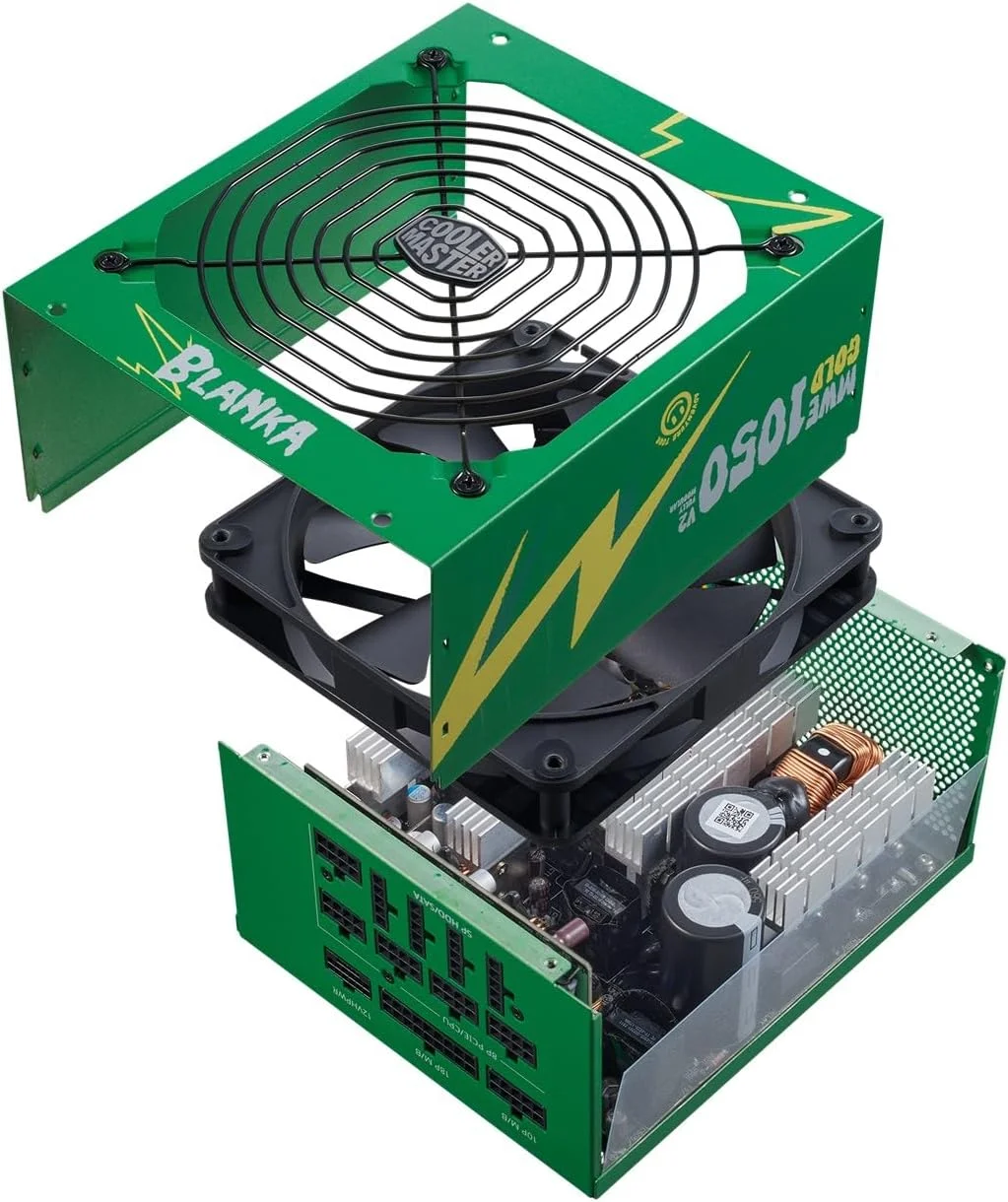 منبع تغذیه کولر مستر MWE Gold 1050 ATX 3.0 نسخه Street Fighter 6، سبز/مشکی منبع تغذیه کولر مستر MWE Gold 1050 ATX 3.0 نسخه Street Fighter 6، سبز/مشکی