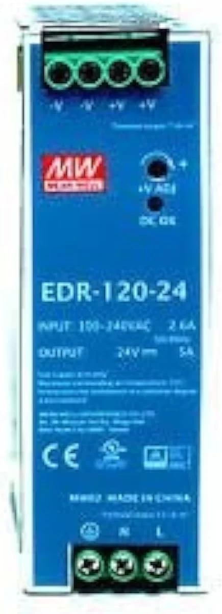 منبع تغذیه ریلی تک خروجی 24 ولت 5 آمپر 120 وات MeanWell EDR 120-24