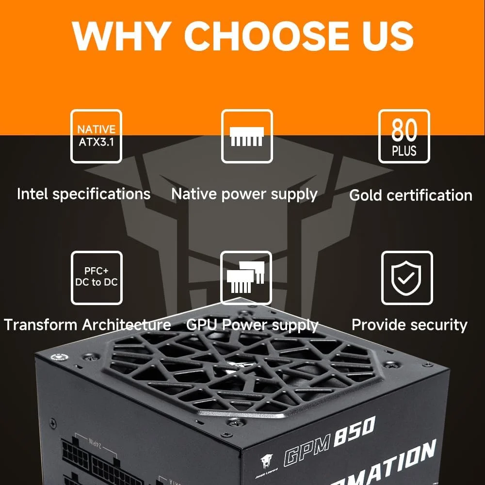 منبع تغذیه 850 وات جنگل لئوپارد GPM850 ATX 3.1، دارای گواهینامه 80 پلاس گلد، PSU کاملاً ماژولار، فن بلبرینگ هیدرو 120 میلی متری، PFC فعال، DC به DC، راندمان بالا ≥90٪، محافظت OVP/OPP/SCP/OTP/OCP/UVP منبع تغذیه 850 وات جنگل لئوپارد GPM850 ATX 3.1، دارای گواهینامه 80 پلاس گلد، PSU کاملاً ماژولار، فن بلبرینگ هیدرو 120 میلی متری، PFC فعال، DC به DC، راندمان بالا ≥90٪، محافظت OVP/OPP/SCP/OTP/OCP/UVP