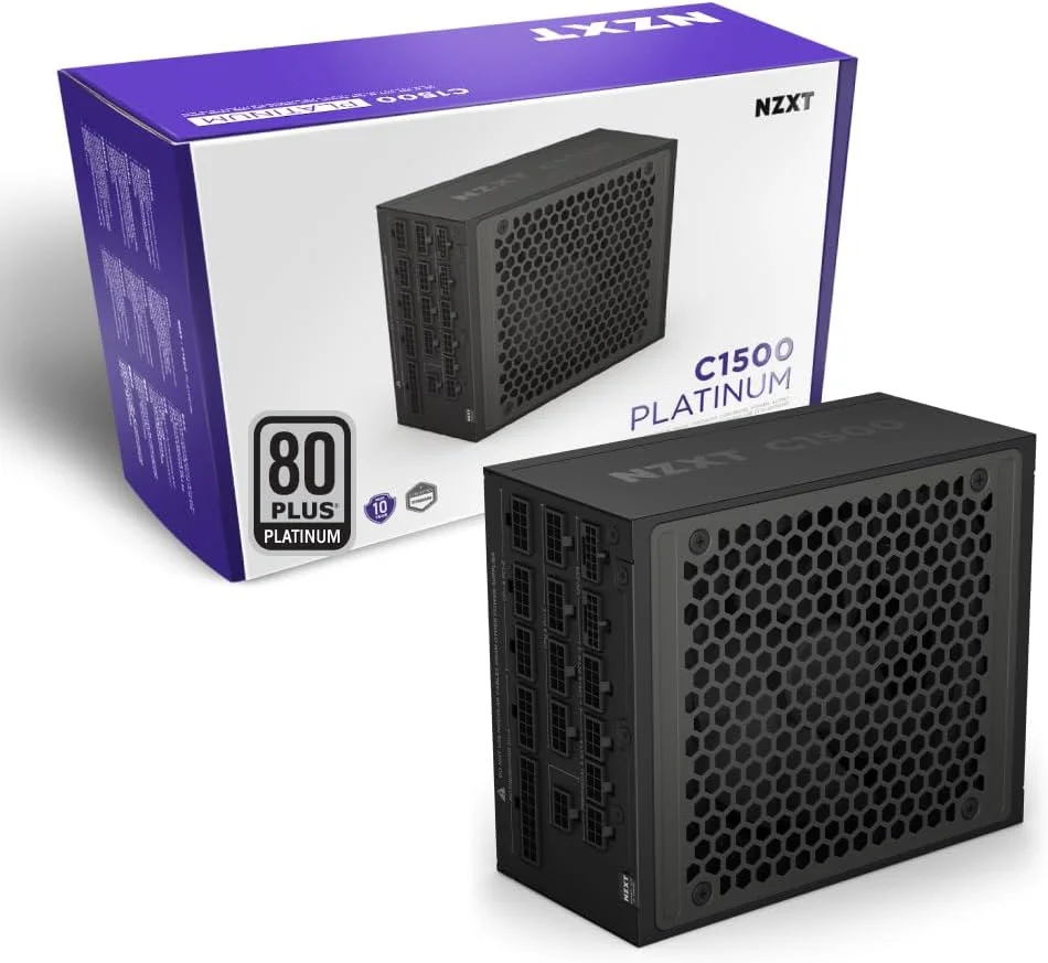 منبع تغذیه کامپیوتر NZXT C1500 Platinum 1500 وات 80 PLUS Platinum کاملاً ماژولار ATX 3.1 - مدل PA-5P1BB-UK
