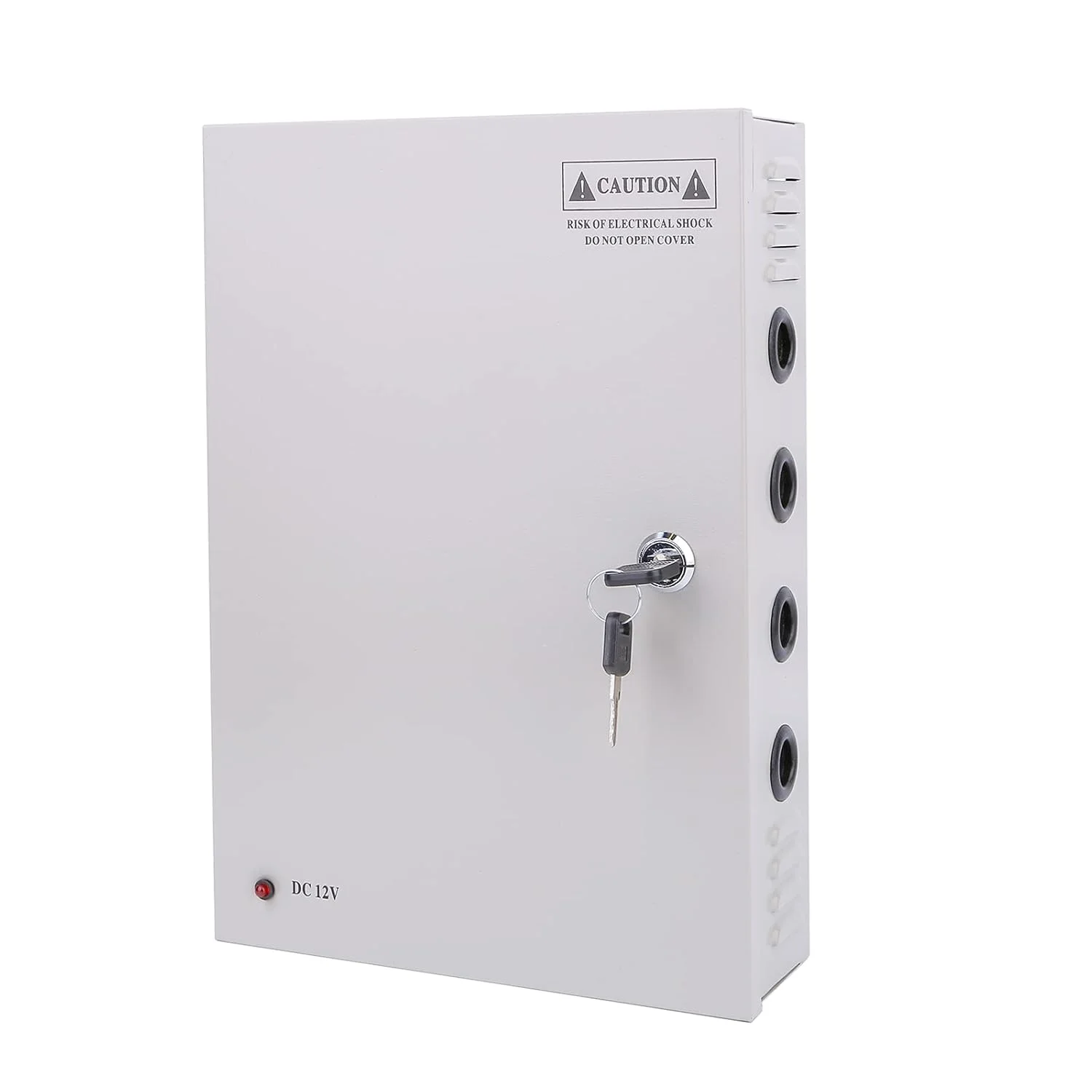 منبع تغذیه سوئیچینگ 12 ولت DC سومپوم، جریان 30 آمپر، جعبه توزیع 18 کاناله با فیوز PTC و نشانگرهای LED