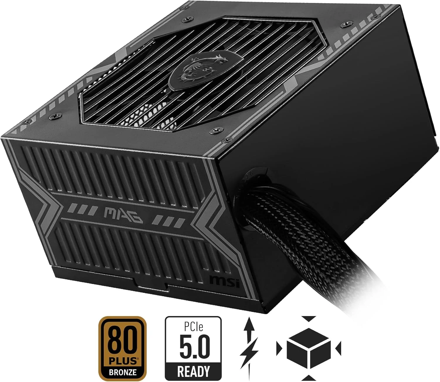 منبع تغذیه گیمینگ MSI MAG A750BN PCIE 5 - آماده برای PCIE 5.0 - دارای گواهینامه 80 Plus Bronze با توان 750 وات - سایز کامپکت - ATX PSU منبع تغذیه گیمینگ MSI MAG A750BN PCIE 5 - آماده برای PCIE 5.0 - دارای گواهینامه 80 Plus Bronze با توان 750 وات - سایز کامپکت - ATX PSU