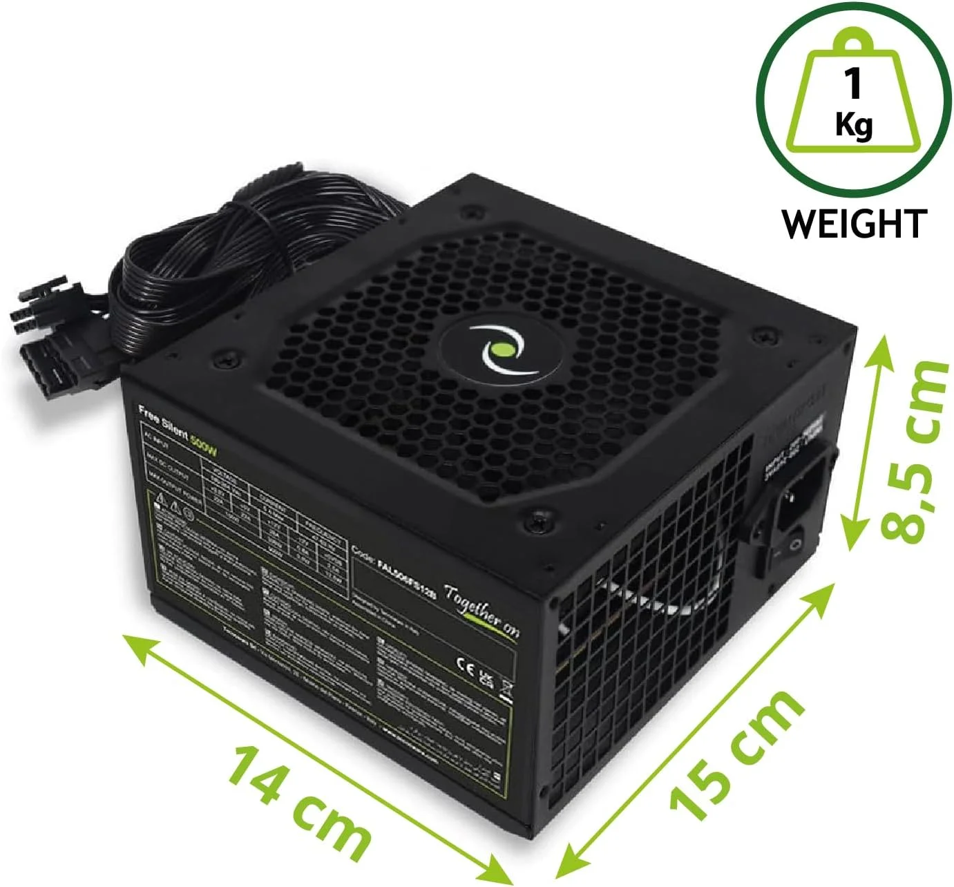 منبع تغذیه 500 وات ATX تکنوور برای کامپیوتر - فن 12 سانتی متری بی صدا، اتصالات 2 x SATA، 1 عدد 24 پین، 12V 4 + Molex، فلاپی منبع تغذیه 500 وات ATX تکنوور برای کامپیوتر - فن 12 سانتی متری بی صدا، اتصالات 2 x SATA، 1 عدد 24 پین، 12V 4 + Molex، فلاپی