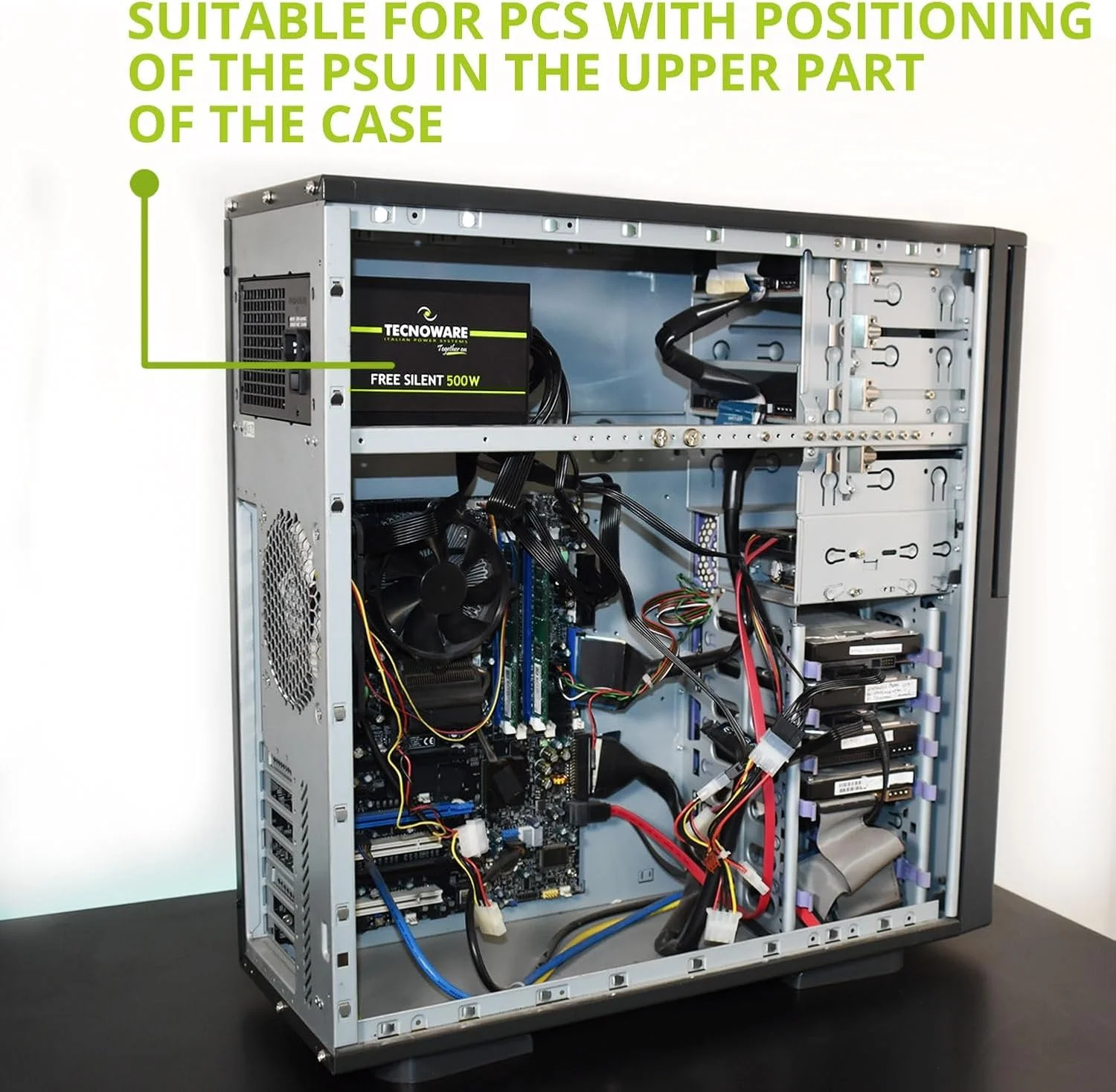 منبع تغذیه 500 وات ATX تکنوور برای کامپیوتر - فن 12 سانتی متری بی صدا، اتصالات 2 x SATA، 1 عدد 24 پین، 12V 4 + Molex، فلاپی منبع تغذیه 500 وات ATX تکنوور برای کامپیوتر - فن 12 سانتی متری بی صدا، اتصالات 2 x SATA، 1 عدد 24 پین، 12V 4 + Molex، فلاپی