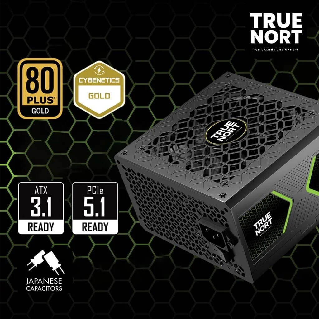منبع تغذیه 850 وات TrueNort با گواهینامه 80 پلاس گلد، کاملاً ماژولار، ATX 3.1 PCIe 5.1، بازدهی طلایی Cybenetics، خازن های ژاپنی 12 ولت، عملکرد بی صدا، منبع تغذیه گیمینگ سایز 150 میلی متر، مشکی منبع تغذیه 850 وات TrueNort با گواهینامه 80 پلاس گلد، کاملاً ماژولار، ATX 3.1 PCIe 5.1، بازدهی طلایی Cybenetics، خازن های ژاپنی 12 ولت، عملکرد بی صدا، منبع تغذیه گیمینگ سایز 150 میلی متر، مشکی