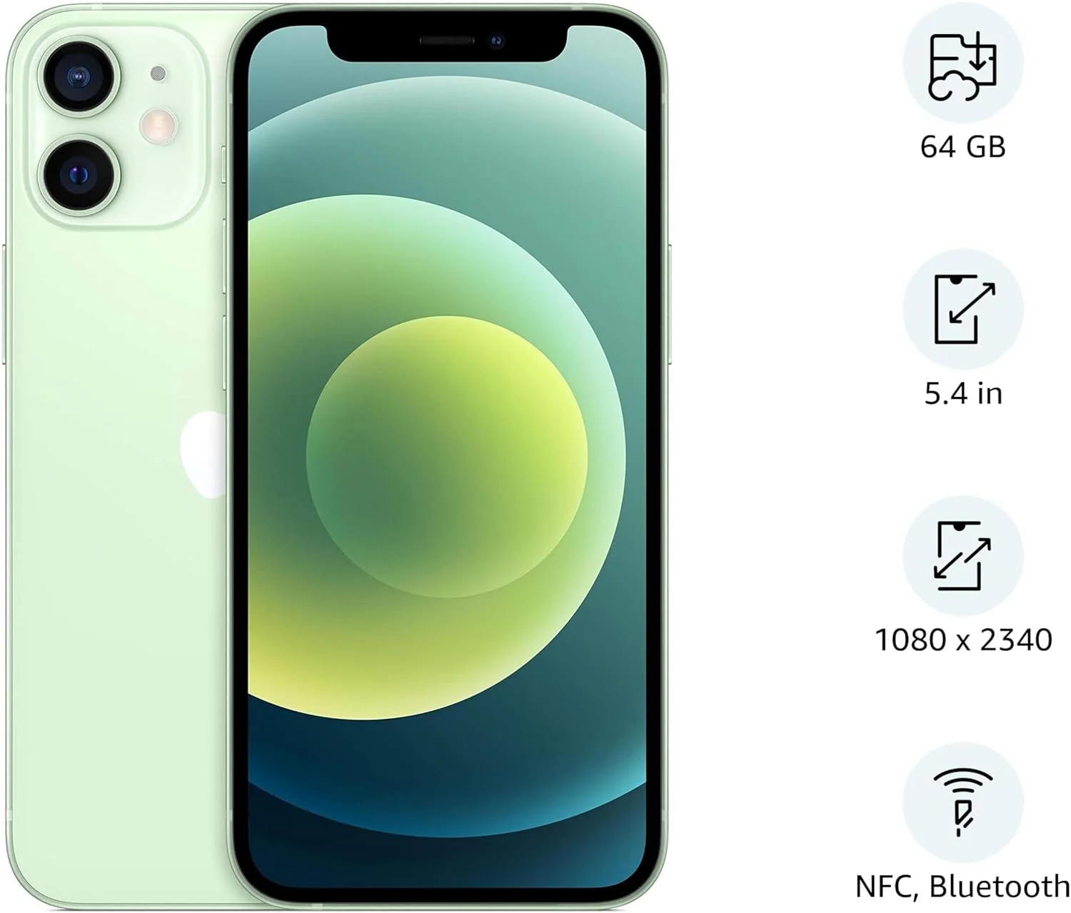 اپل (بازسازی شده) آیفون 12 مینی (64 گیگابایت) - سبز اپل (بازسازی شده) آیفون 12 مینی (64 گیگابایت) - سبز